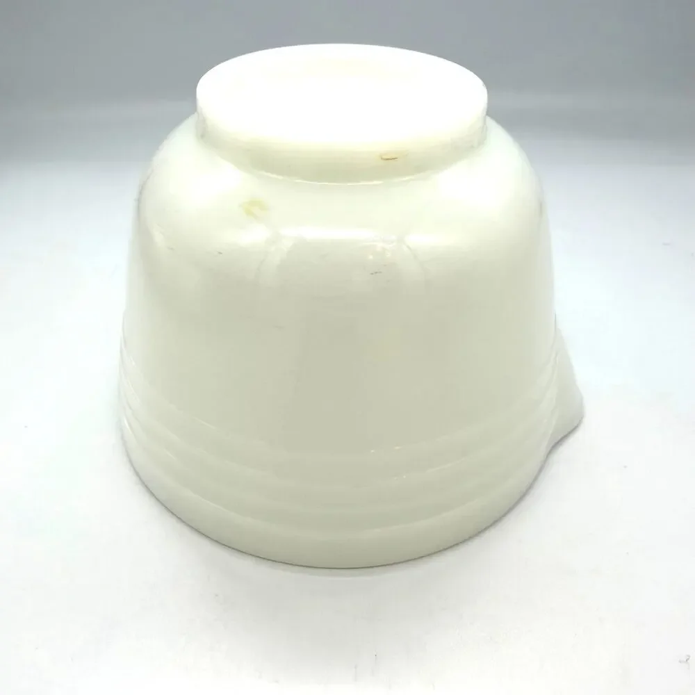 Vintage Pyrex Hamilton Beach White Milk Glass Ribbed Mixing Bowl 6.25